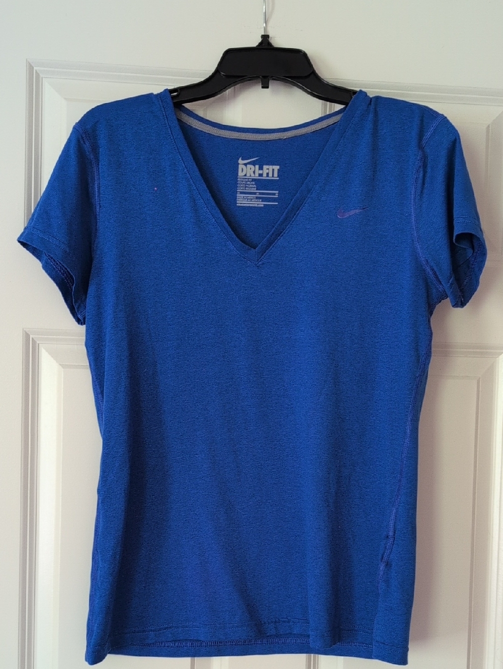 Nike Women's Short Sleeve Dri-FIT V-Neck Tee - Royal Blue